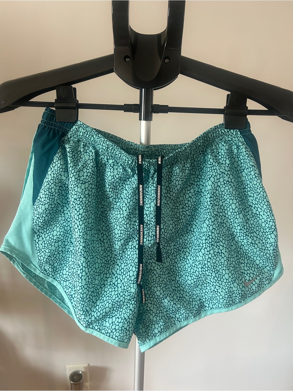 Nike Light Teal Athletic Shorts with Printed Waistband